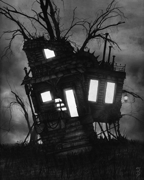 Gif animé gothique maison